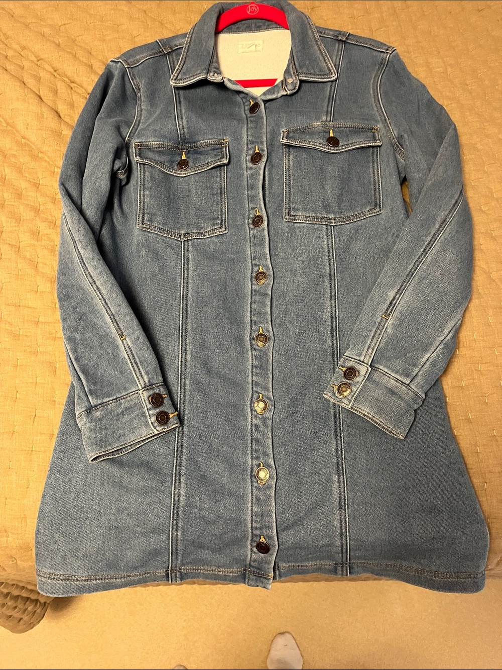 Z Supply Long Sleeve Denim Shirt Dress in Blue